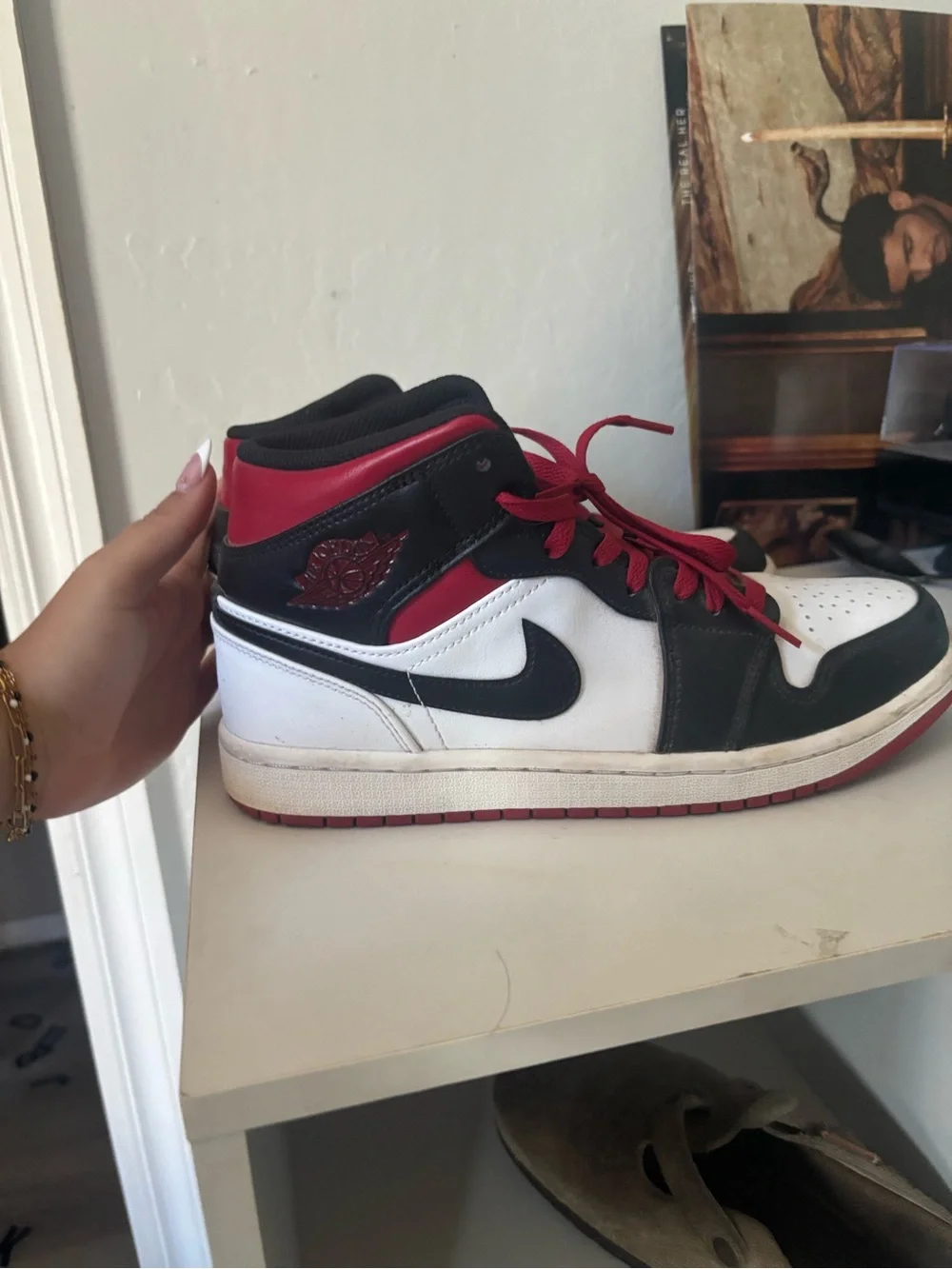 Nike High-Top Sneakers - White/Black/Red